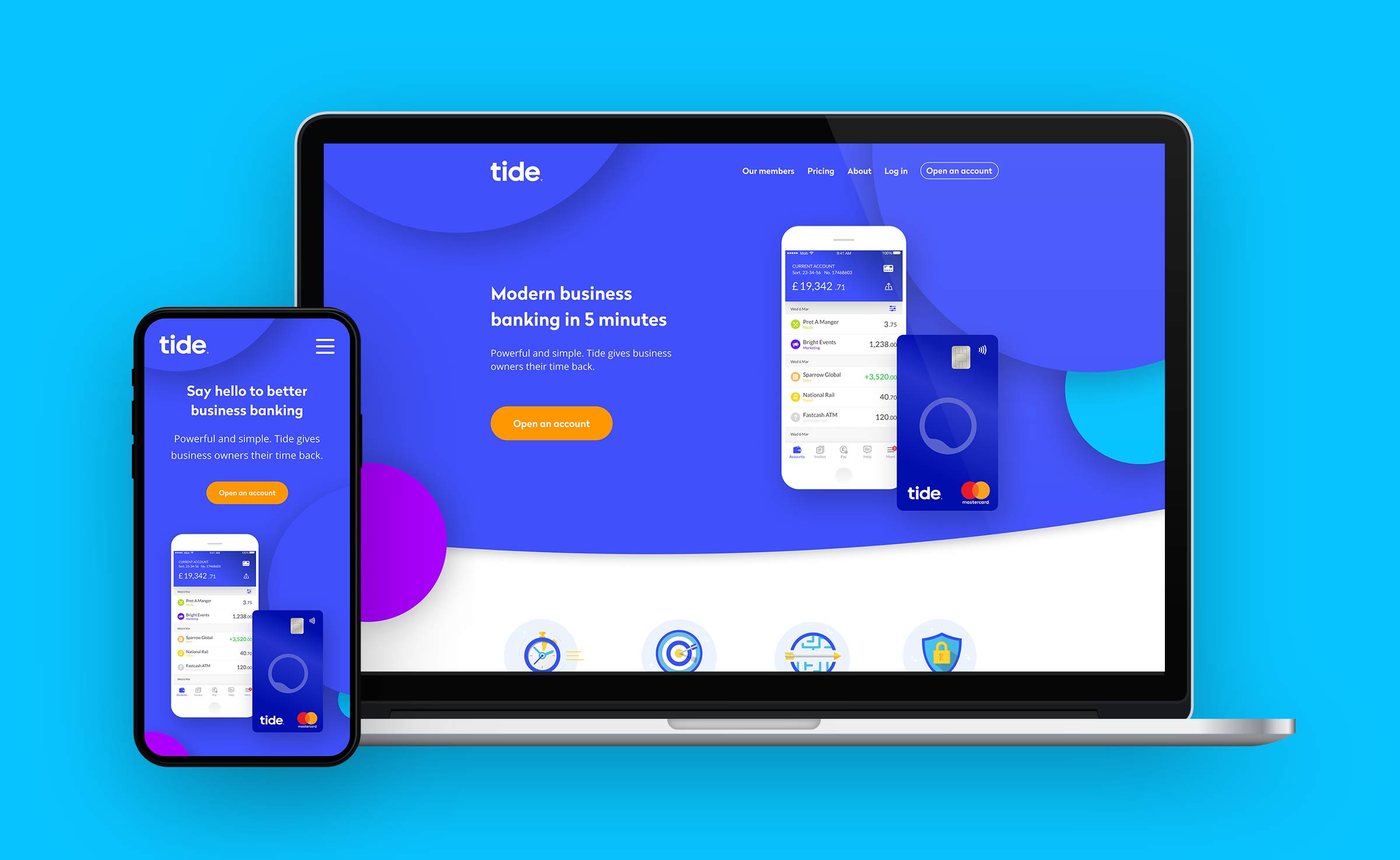 Tide website on a phone and a laptop