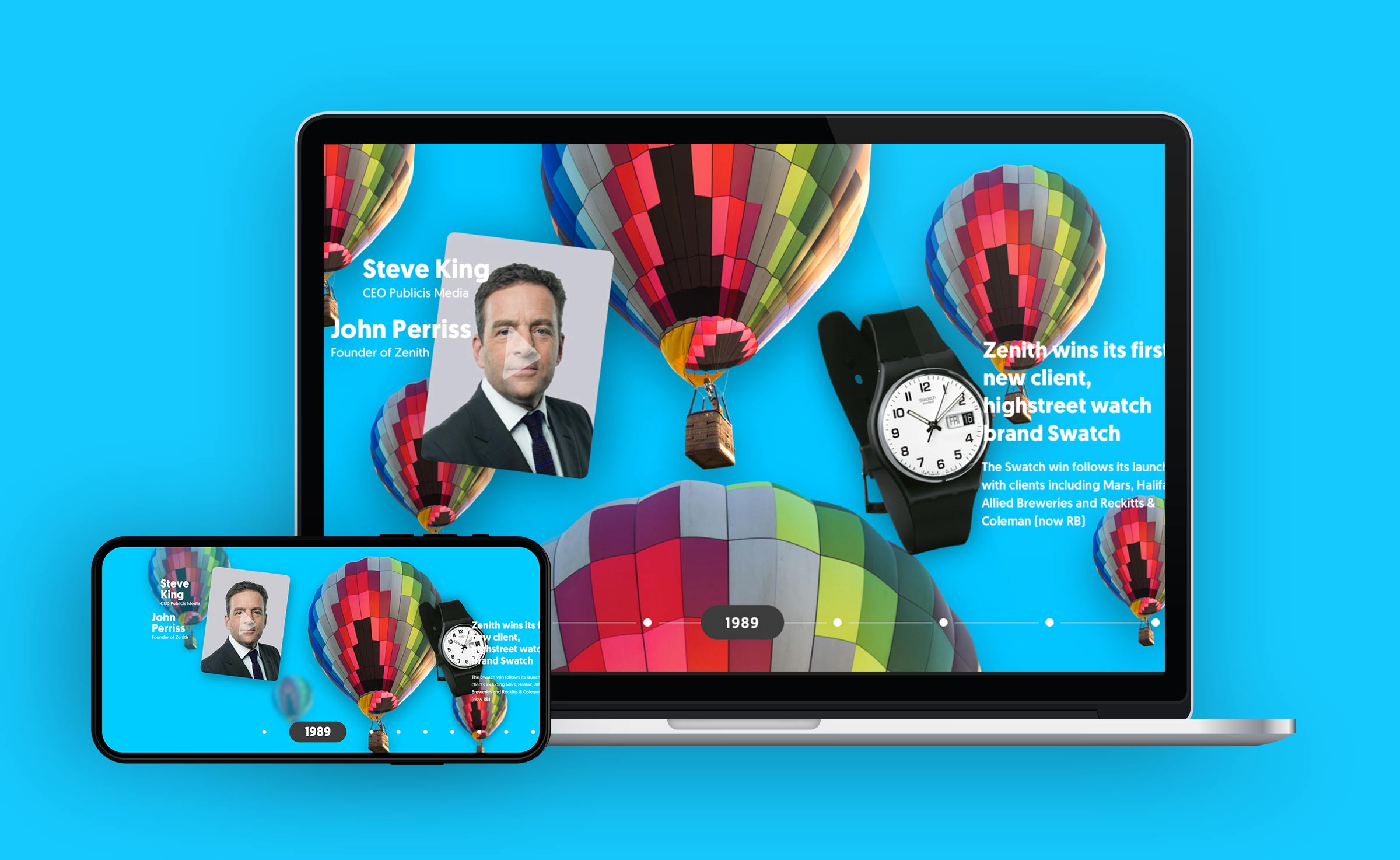 Mindshare website on a phone and a laptop