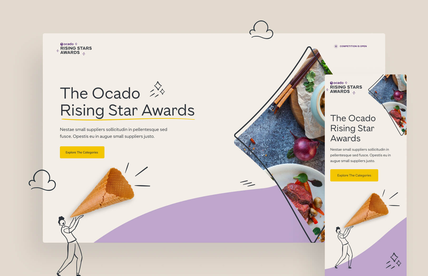Ocado rising star landing page