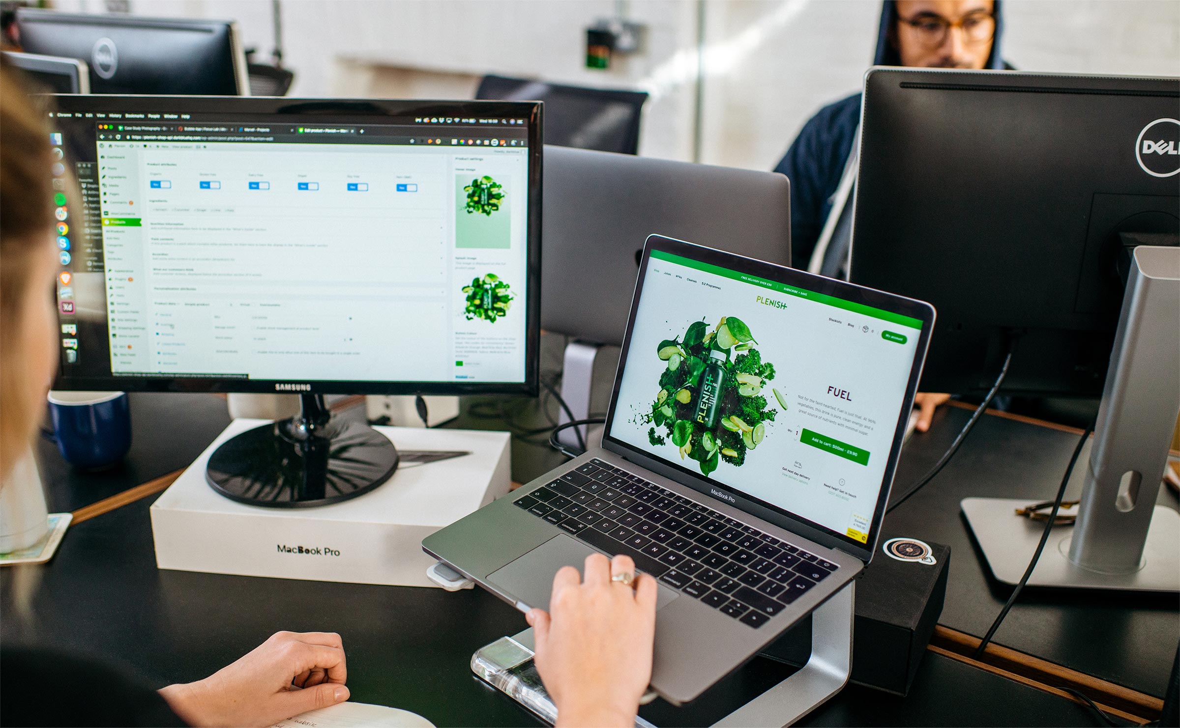 Plenish website on a phone and a laptop