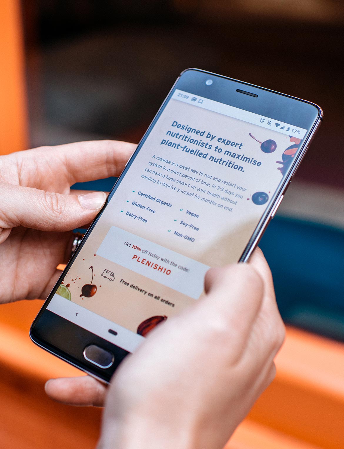 Plenish website on a phone and a laptop