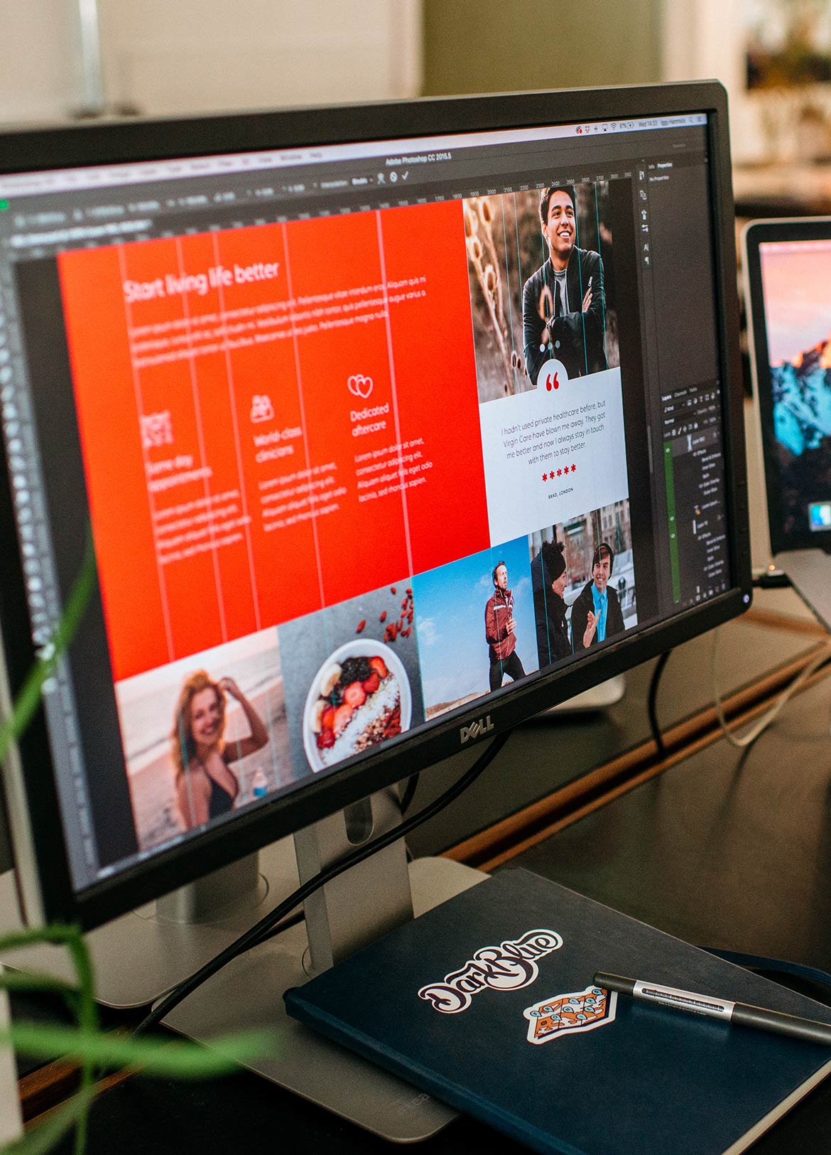 Virgin care website being designed by Dark Blue