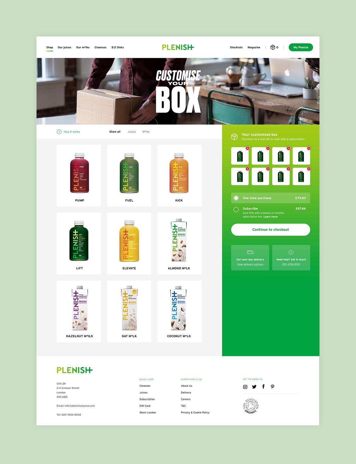 Plenish website on a phone and a laptop