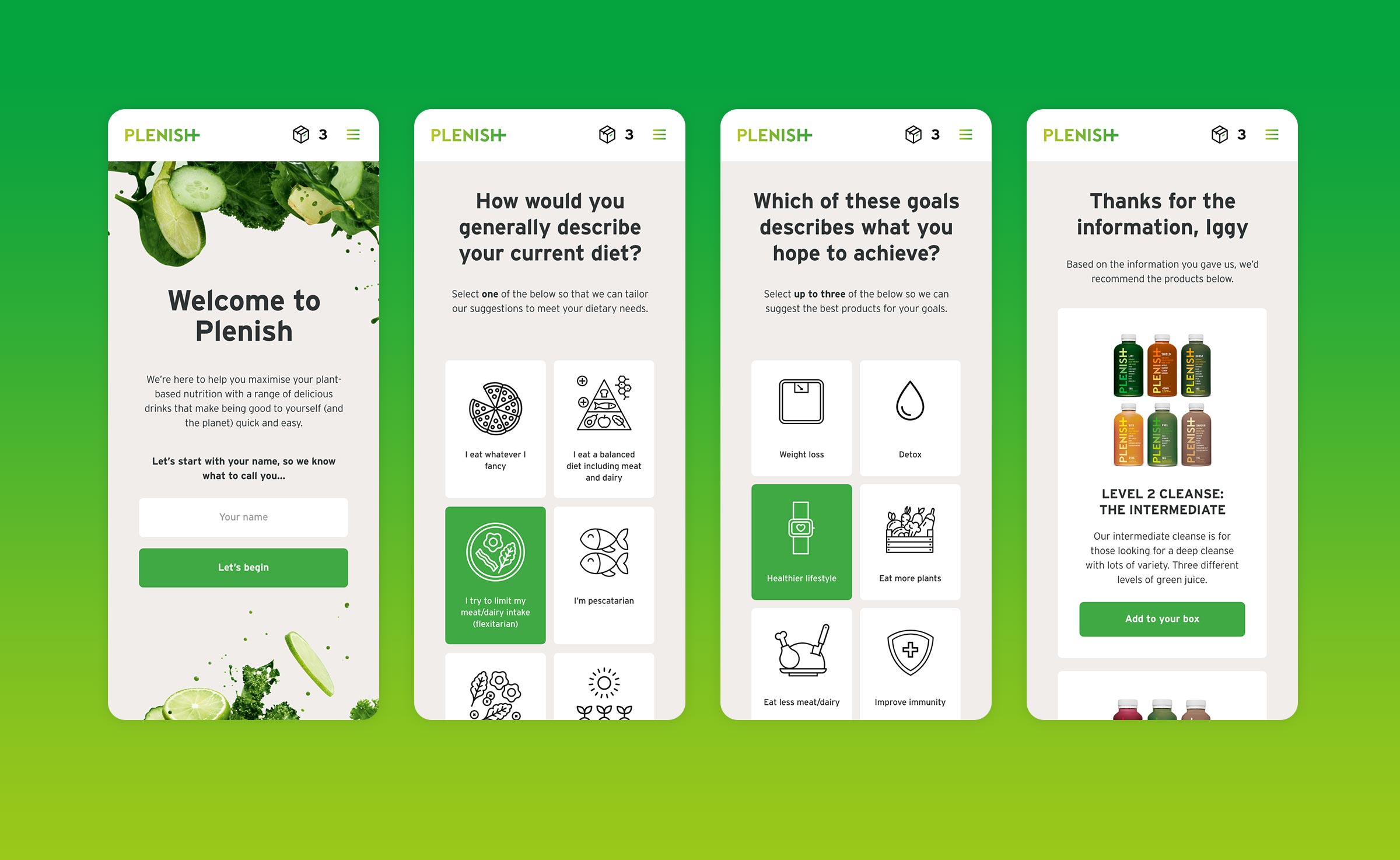 Plenish website on a phone and a laptop
