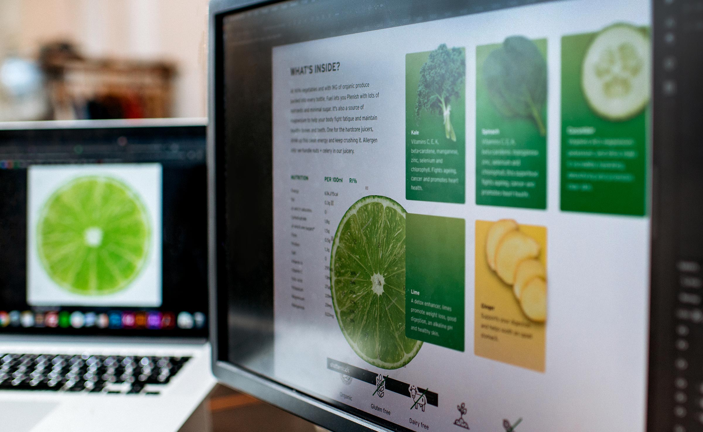 Plenish website on a phone and a laptop