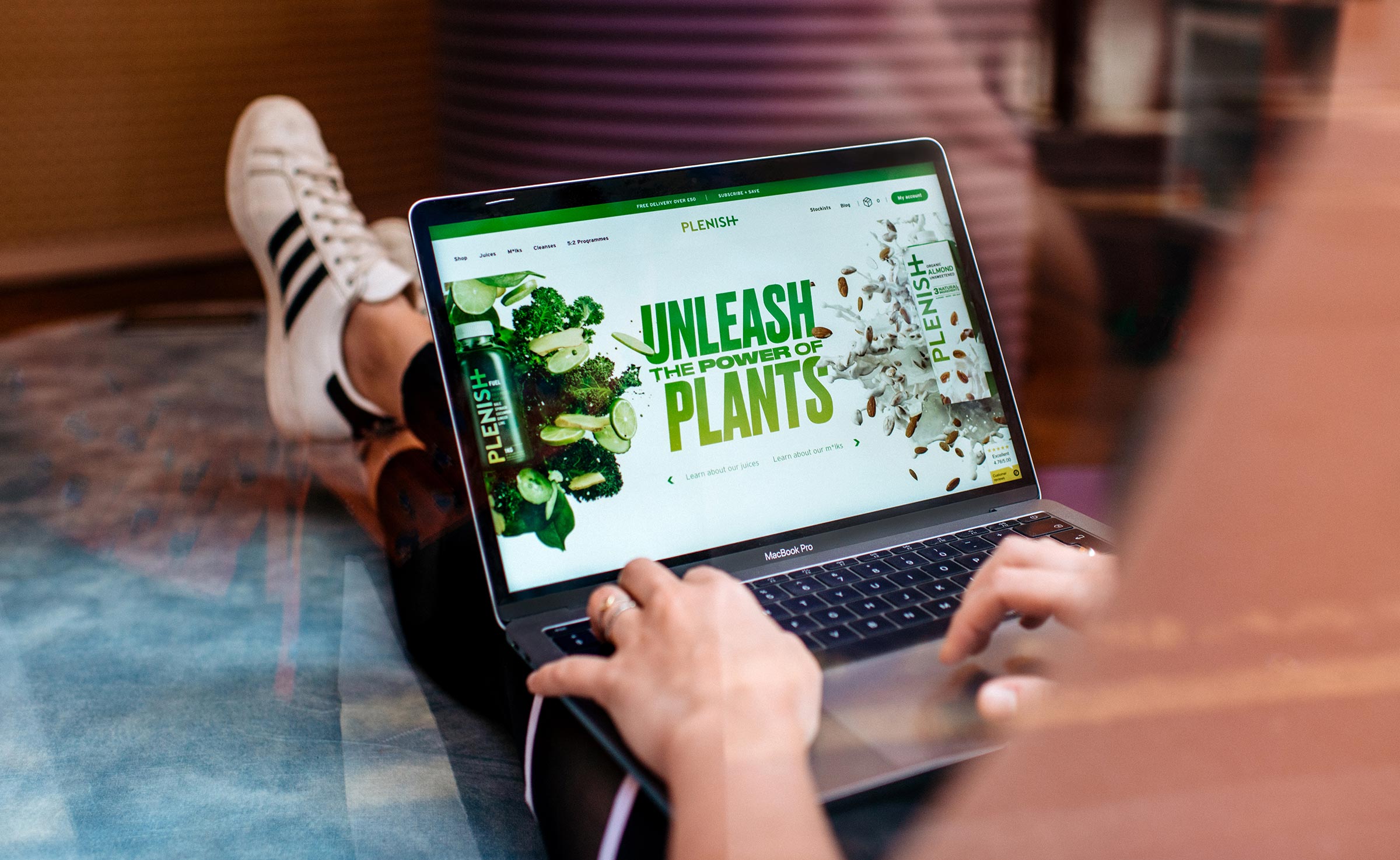 Plenish website on a phone and a laptop