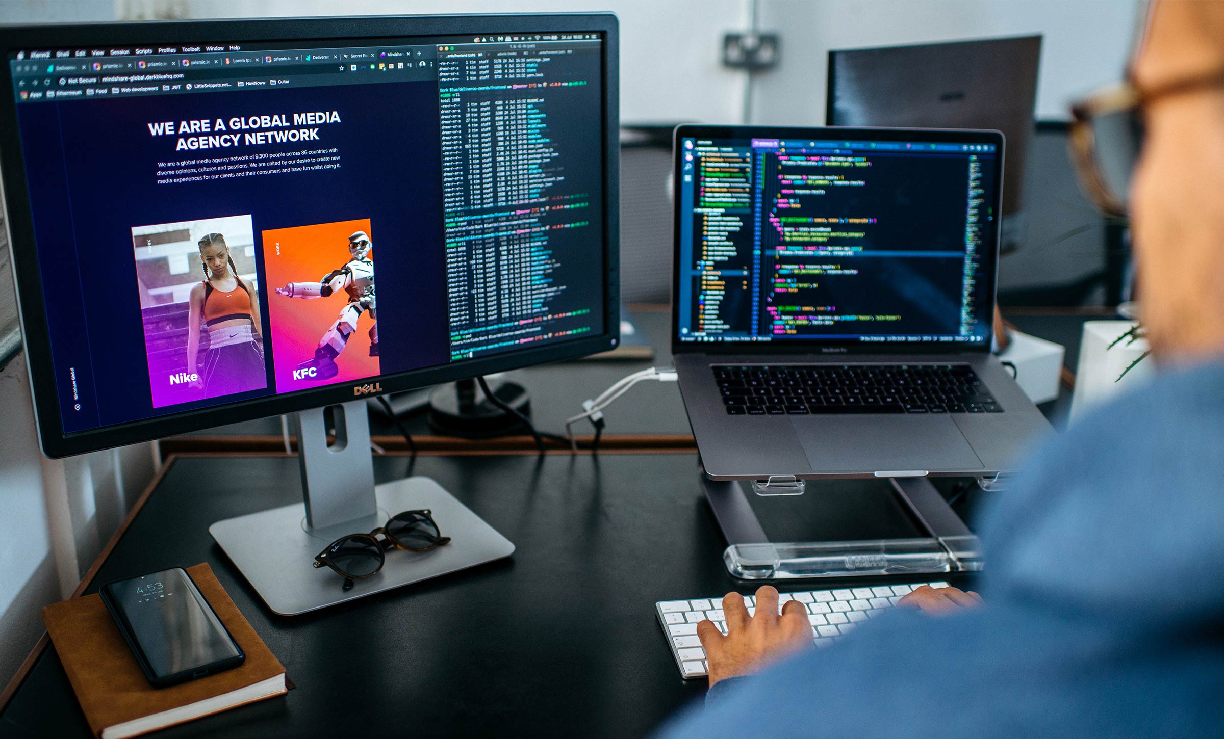 Mindshare website on a phone and a laptop